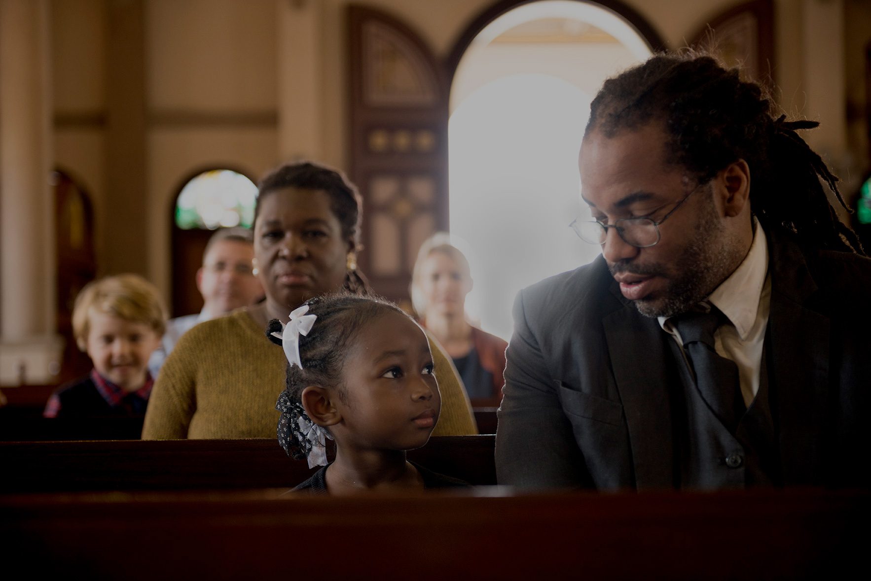 Congregation members gathered together